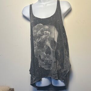 Midnight Hour from Hot Topic Gray Graphic Tank Top with Open Back
